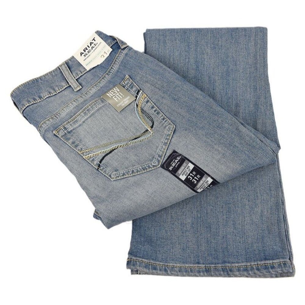 Ariat REAL Womens Light Wash Arrow Fit Penelope Boot Cut Denim Jeans 31R